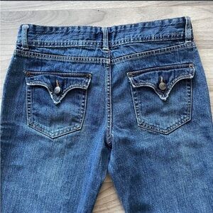 Vintage y2k low rise jeans double button 30” waist blue baddie jeans DEAR jeans